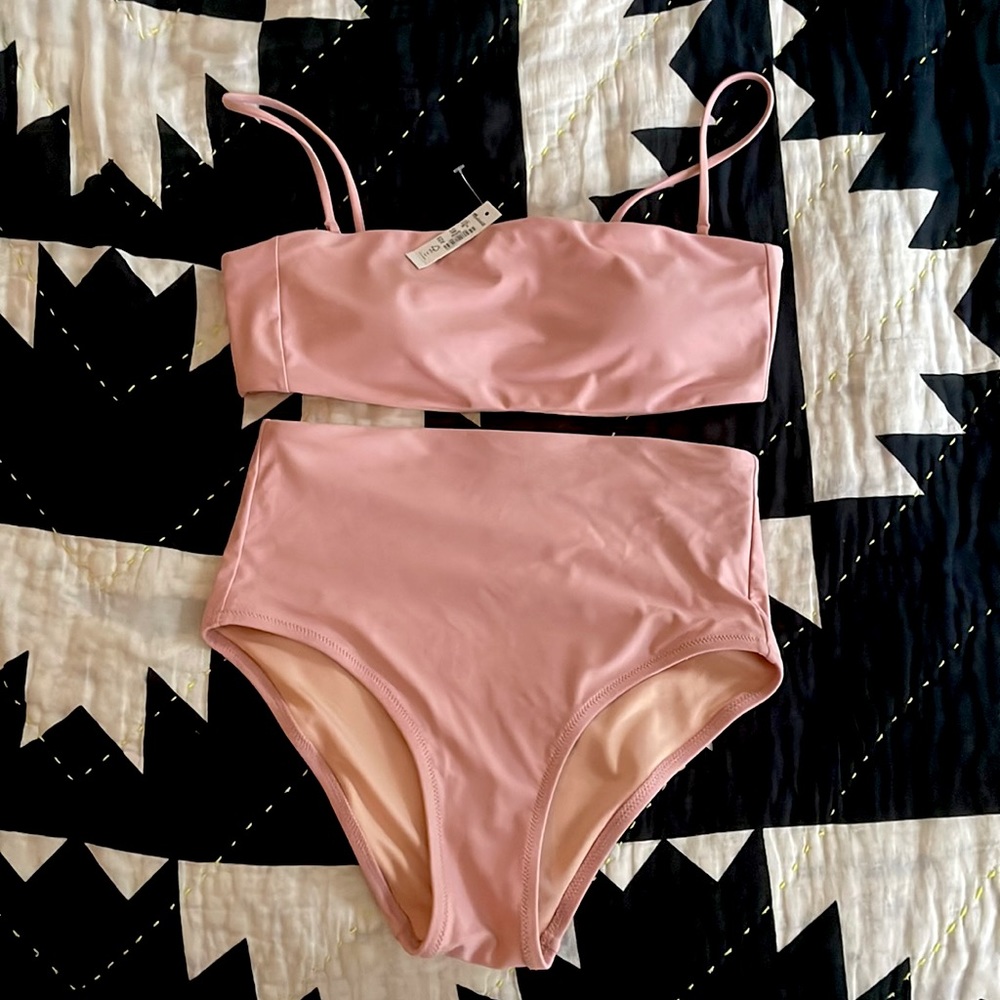 Madewell High Waisted Pink Bikini SMALL